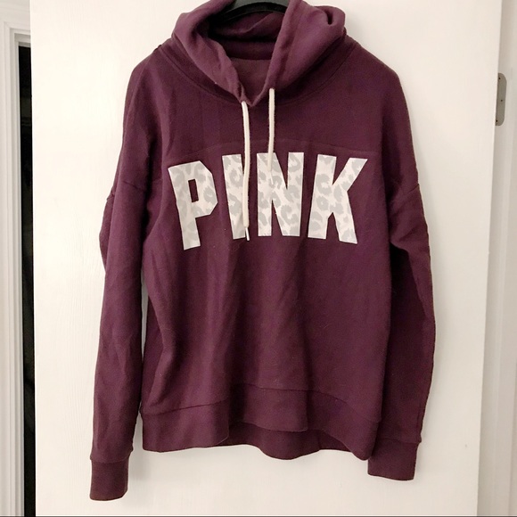 PINK Victoria's Secret Sweaters - Victoria’s Secret PINK Leopard Cowl Neck Hoodie